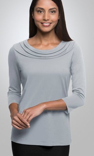 3/4 sleeve Cowl neck Eva knit
